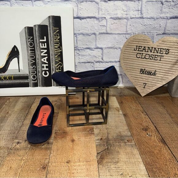 Retired Rothy’s Women's Navy Blue Honeycomb Luxury Ballet Flats US Size 6 1/2 - Picture 9 of 13